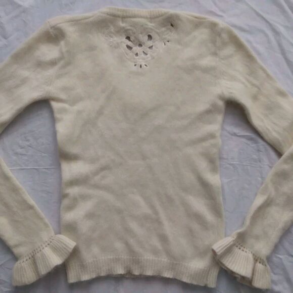 Vintage Albert Capraro Lambswool Angora Rabbit Hair V-Neck Womens Sweater Small - Picture 7 of 8